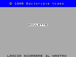 Roulette title screen for ZX Spectrum